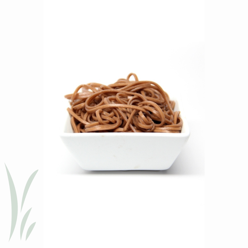Mikuni Wild Harvest USA - Buckwheat Soba Noodles in a white bowl, showcasing plain cooked buckwheat noodles, perfect for Japanese cuisine enthusiasts at Athens Cooks.