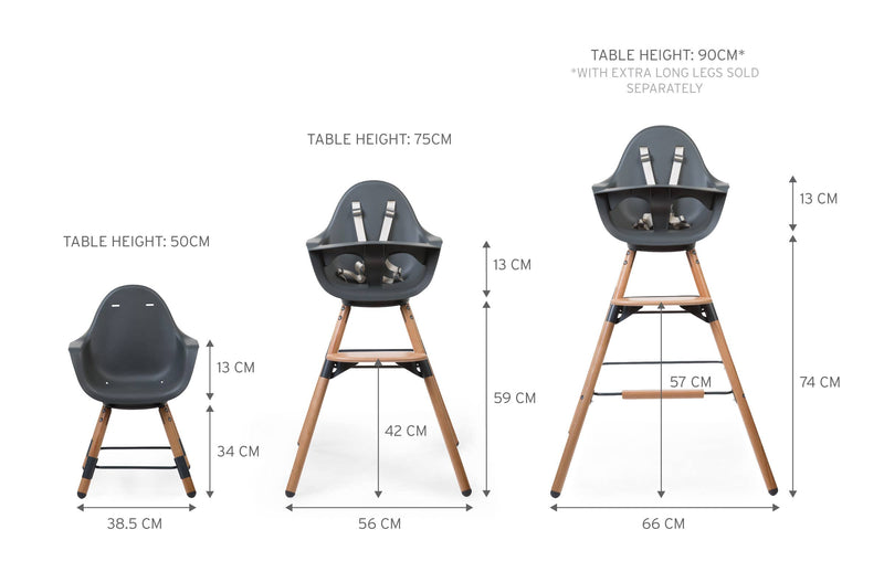 BEABA & Childhome | Childhome Evolu ONE.80° High Chair - Anthracite