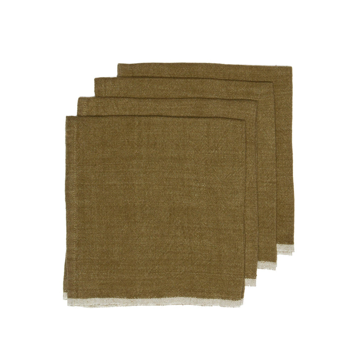 Caravan Home | Chunky Linen Forest Green Napkins.