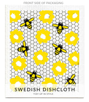 Bespoke Provisions - Bees on Honeycomb Swedish Dishcloth.
