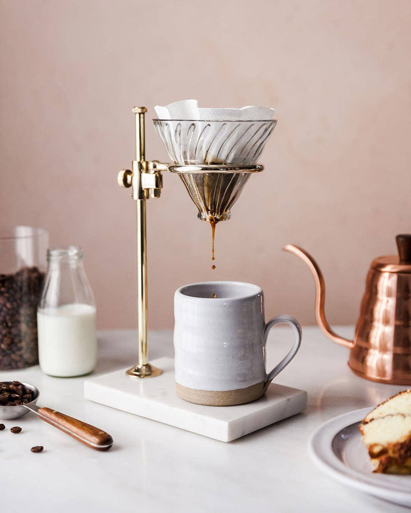Farmhouse Pottery | Brass and Marble Pour Over Stand