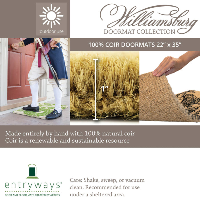 Entryways | WILLIAMSBURG Sunflower Blockprint Handwoven Coir Doormat