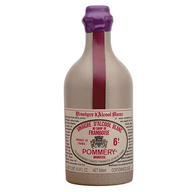 The French Farm | Pommery Raspberry White Wine Vinegar Stone Bottle, 16oz
