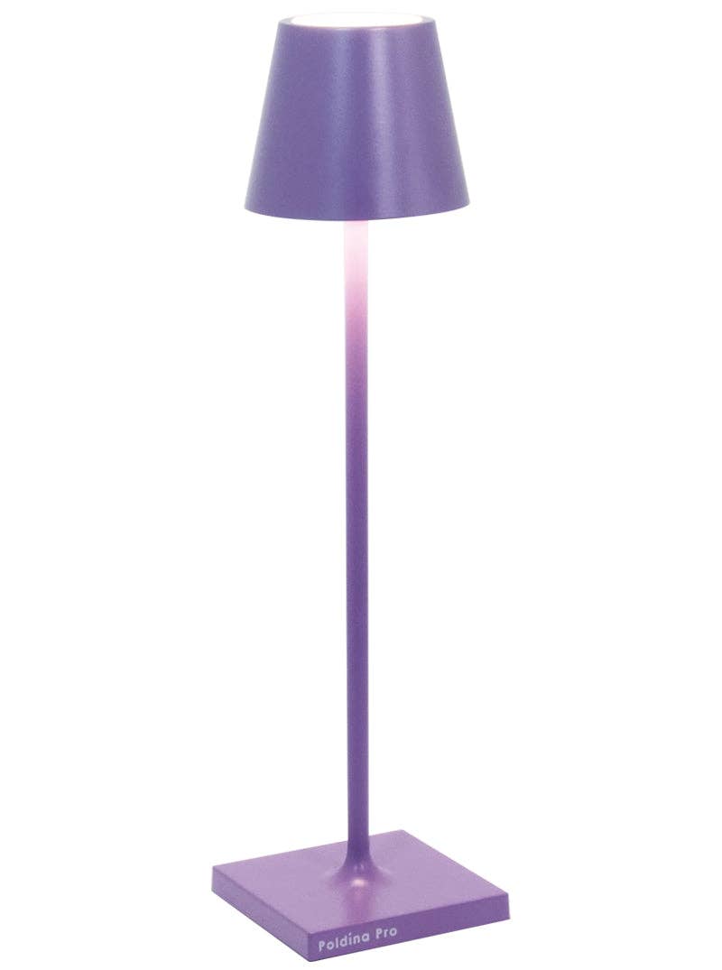 Zafferano America - Poldina Pro Micro Cordless Lamp: White, featuring a sleek design with a white shade and touch dimming, ideal for versatile kitchen and dining ambiance.