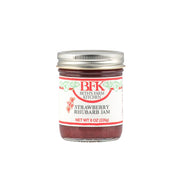 Beth's Farm Kitchen - Strawberry Rhubarb Jam: 8 oz jar featuring local strawberries and rhubarb. Perfect for toast or cheese pairing, vegan and gluten-free.
