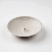 Gravesco Pottery - Incense Burner, a hand-thrown white ceramic dish with central post for incense sticks, designed to catch ash. Perfect for enhancing ambiance in any kitchen space.