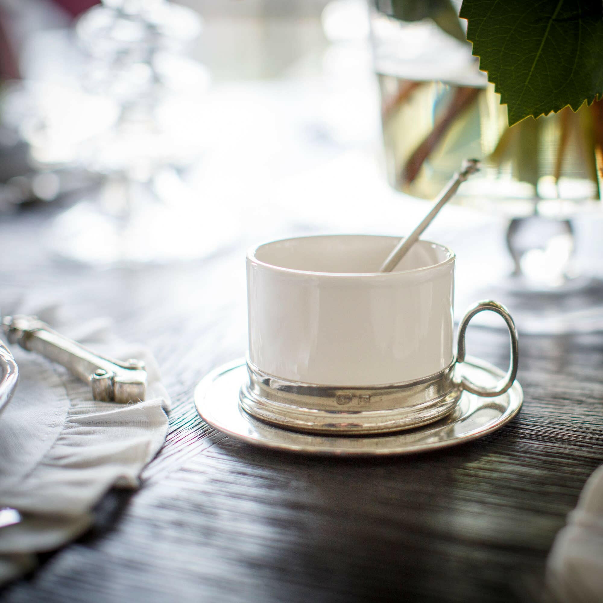 Arte Italica & Crown Linen Designs Tuscan Cappuccino Cup & Saucer