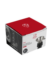 Peugeot | Easy Stainless Steel Funnel For Mills retail box, showcasing a sleek funnel with interchangeable gaskets for seamless spice refilling, highlighted by a 5-year warranty.