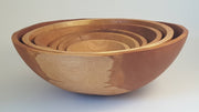 Petermans Boards and Bowls Inc. - 13 CHERRY ROUND BOWL, ideal for serving salads or pasta, with a smooth finish, perfect for small families or gifting.