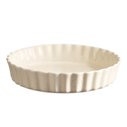Emile Henry | Deep Flan & Tart Dish, 2.1QT Deep / Cedar with fluted sides, ideal for baking quiches or tarts, showcasing French craftsmanship and durability.