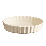 Emile Henry Deep Tart Dish, Clay, 2.1 QT, features fluted sides, ideal for quiches or tarts, embodying French ceramic craftsmanship.