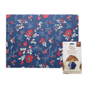 Bee's Wrap - Bread Wrap - Botanical Print; reusable beeswax-coated cotton food wrap with floral and bird design, packaged for eco-friendly bread storage, ideal for bakers.