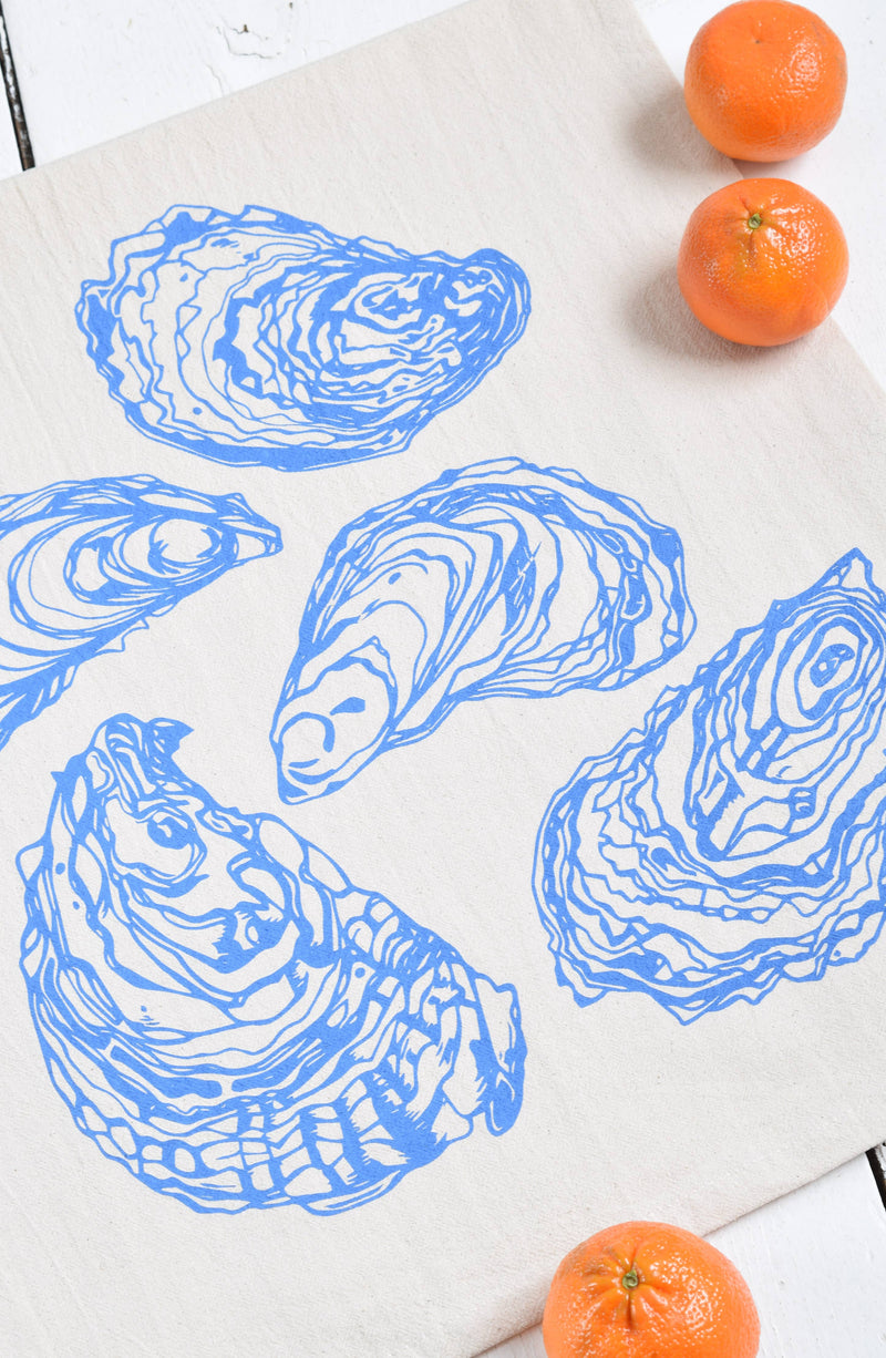 Hearth and Harrow | Oyster Tea Towel in Blue-violet - Organic Cotton - Sea Shell