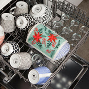 Ecologie | Holiday Swedish Sponge Cloths - Santa Paws, compact 6.5x8 inches, eco-friendly, highly absorbent, ideal for cleaning various surfaces, compostable, sourced from Swedish manufacturers.