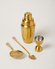 Farmhouse Pottery | Essex Barware, Long Spoon - Brushed Gold, part of a stylish gold-tone barware set, perfect for enhancing any home bar.