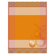 Le Jacquard Francais | Arriere-Pays Hand Towel features a citrus-themed print with orange and pear illustrations, crafted from high-quality cotton for a soft, durable kitchen accessory.