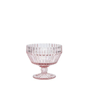 Fortessa Archie Pink Coupe 10oz Dessert Bowl, elegantly crafted glassware with a small base, perfect for serving desserts.