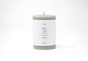 Mo&Co Home - 100% Beeswax Pillar Candle in Eucalyptus scent, 3x6 Inch size, featuring a white label. Hand-poured for a clean, eco-friendly burn.