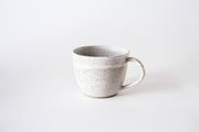RachaelPots | Jumbo Mug - Nude-Light Blue, hand-thrown with a thumb rest on the handle, ideal for coffee or soup. Handmade in Brooklyn, NY.