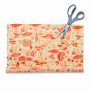 Bee's Wrap - Cut-to-Size Roll - Mushroom Magic, Limited Edition Print, features vibrant mushroom illustrations, with scissors ready for custom sizing.