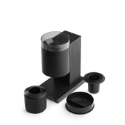 Fellow | Opus Conical Burr Grinder - Matte Black with sleek design, volumetric dosing lid, and grind guide for precise coffee brewing. Perfect for espresso to cold brew enthusiasts.