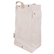 UASHMAMA Laundry Bag Hampers - Cachemire, featuring a white, tall, narrow design with cotton handles, ideal for organizing laundry efficiently in compact spaces.
