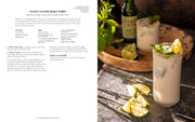 Recipe page for Penguin Random House LLC - Half Baked Harvest Quick & Coz, featuring creamy coconut ginger mojito with styled photo of garnished drinks.