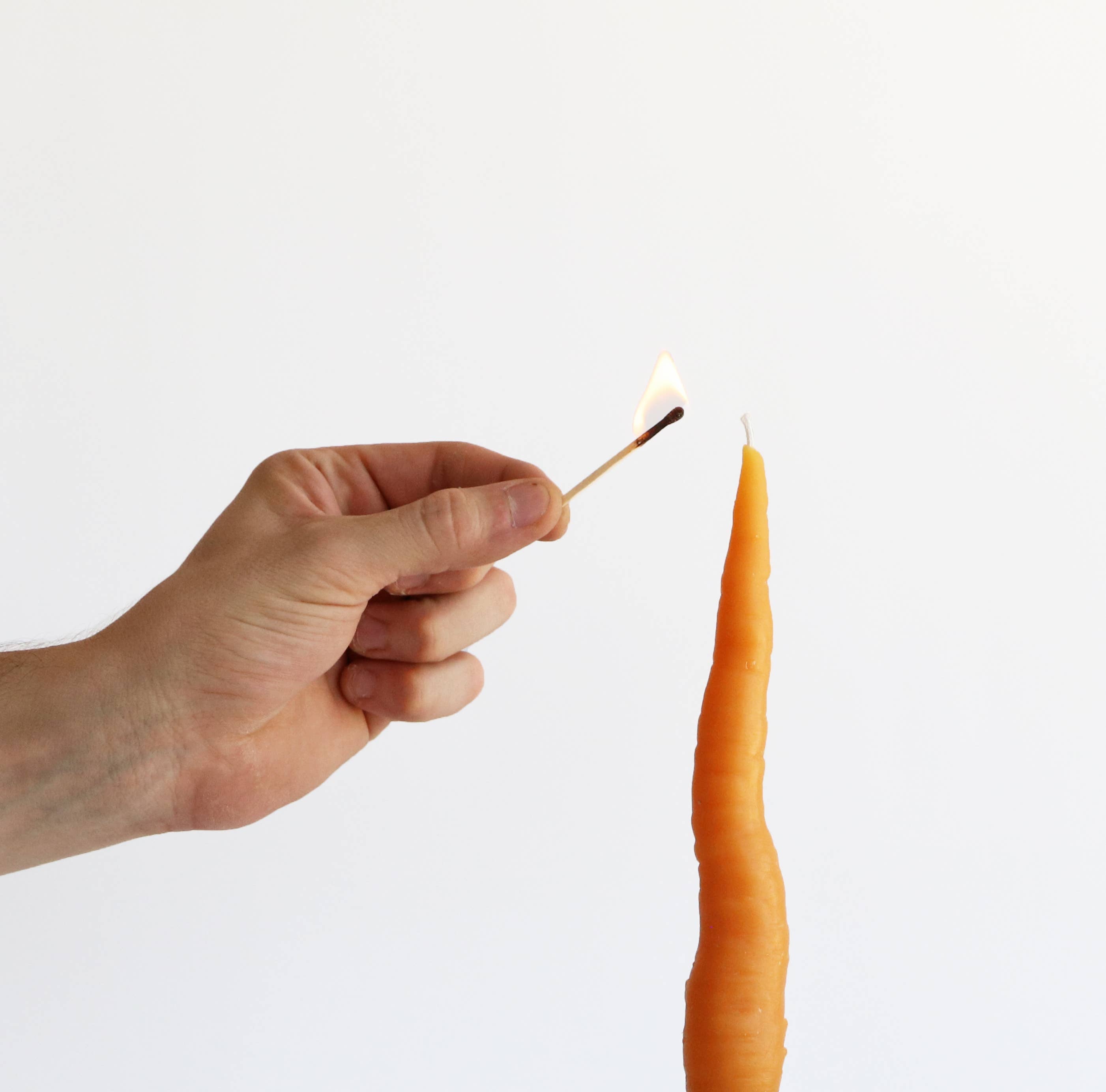 Carrot Beeswax Taper Candle - Thumbnail 4