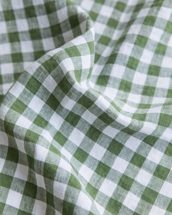 MagicLinen | Linen tablecloth in Forest green gingham : 59x59" / 150x150 cm