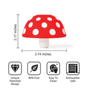 OTOTO Magic Mushroom Funnel XL: A silicone funnel shaped like a mushroom, designed for spill-free liquid transfer, ideal for kitchen use and easy cleaning.