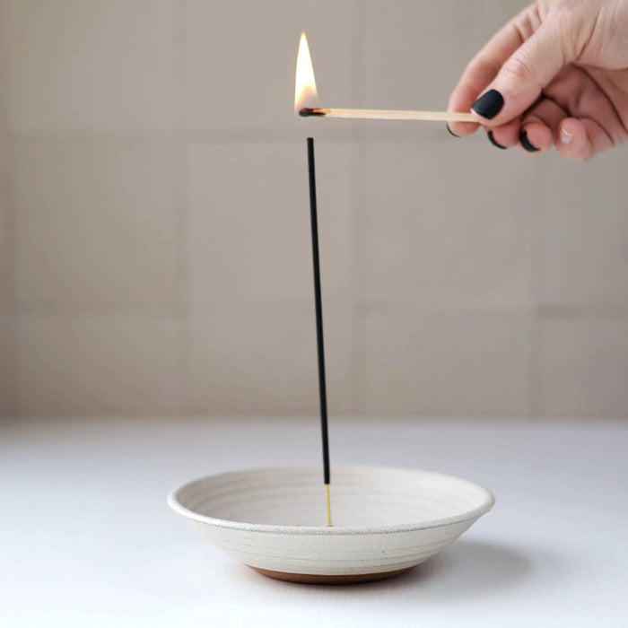 Gravesco Pottery | Handmade Incense Burner in Cream