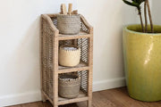 NEEPA HUT - Handmade Eco Storage Basket: Beige, intricately woven by Bidayuh artisans, ideal for organizing stationery or displaying houseplants, reflecting traditional craftsmanship.