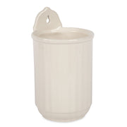 Sir|Madam Fluted Wall Crock, a versatile off-white ceramic canister with wall-mounting feature, ideal for utensils or as a charming wall vase.