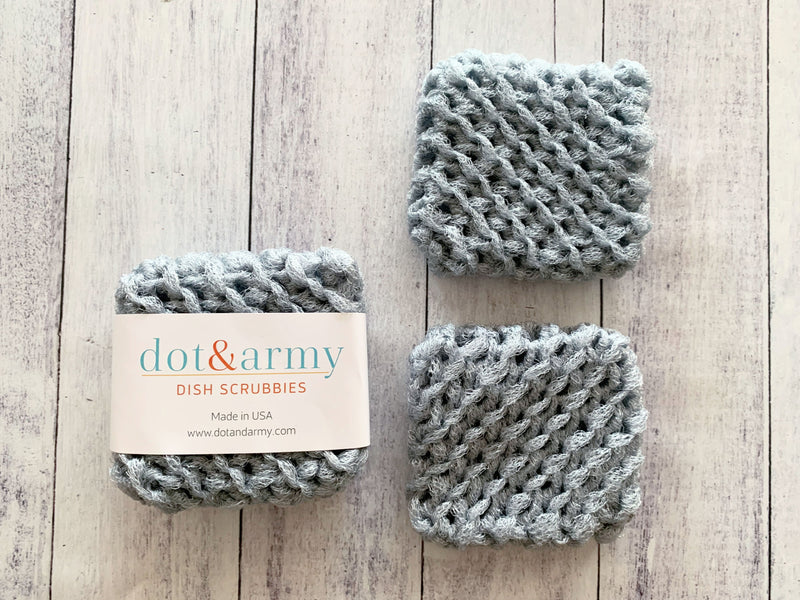 Dot and Army | Dish Scrubbies, Grey