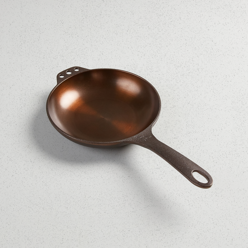 Smithey No. 8 Chef Skillet with sloping polished sides