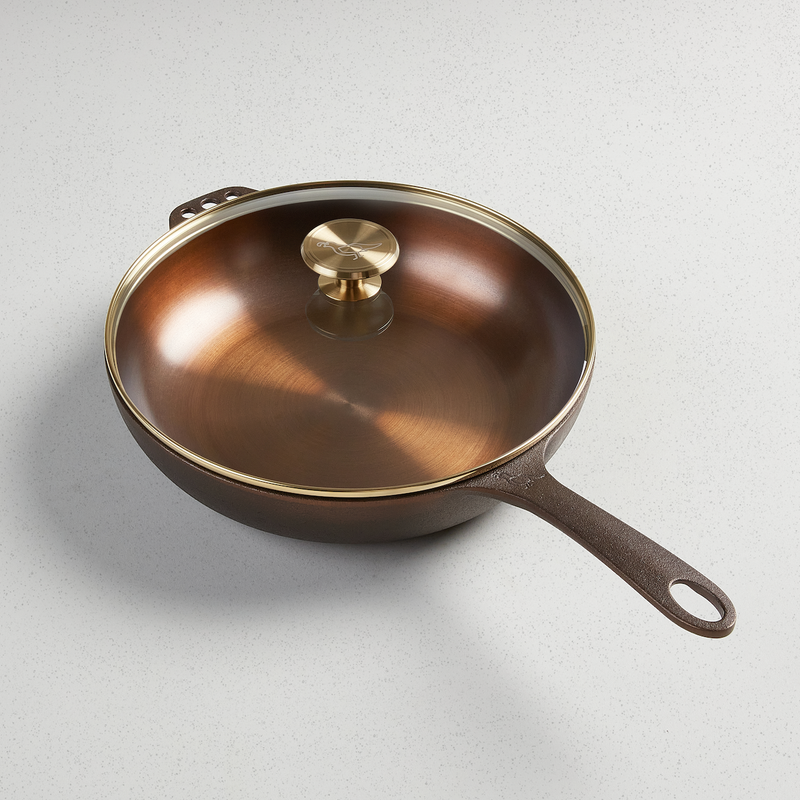 Smithey No. 11 Deep Skillet with included glass lid