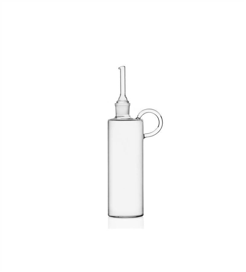 Ichendorf | Tokyo Oil Bottle, 10.8 oz: Tall glass cruet with precision pour spout and loop handle, ideal for controlled olive oil drizzling in Mediterranean-inspired cooking.