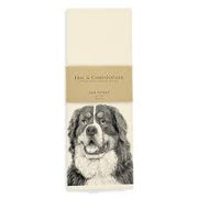 Eric and Christopher tea towel featuring a Bernese Mountain Dog design, crafted from sustainable cotton, ideal for kitchen use in Athens Cooks' curated collection.