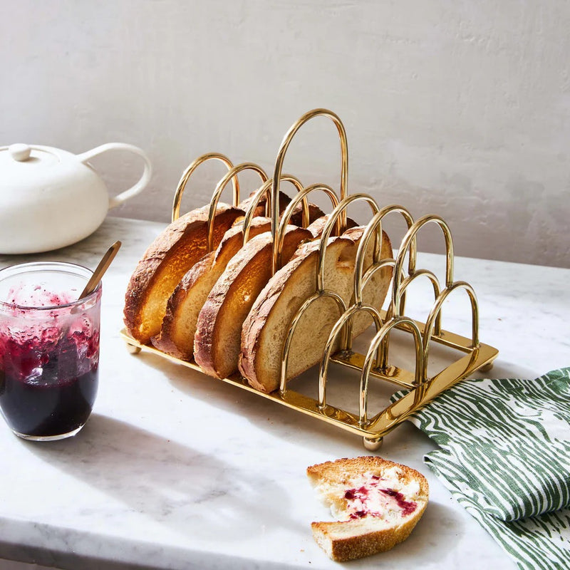 Sir|Madam Brass Toast Stand, front view