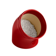 Emile Henry | The Salt Pig filled with coarse sea salt, showcasing its classic design for easy seasoning access in your kitchen.