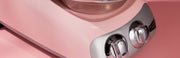 Ankarsrum | Stand Mixers, Cloudy Pink features chrome control dials on a retro base, perfect for versatile kitchen tasks at Athens Cooks.