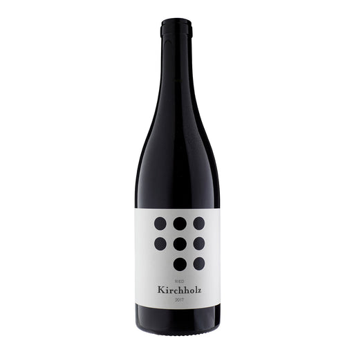 Weninger | 2017 ‘Kirchholz’ Burgenland Blaufränkisch wine bottle, featuring a white label with black dots, showcasing the vineyard's distinct Blaufränkisch grapes' character.