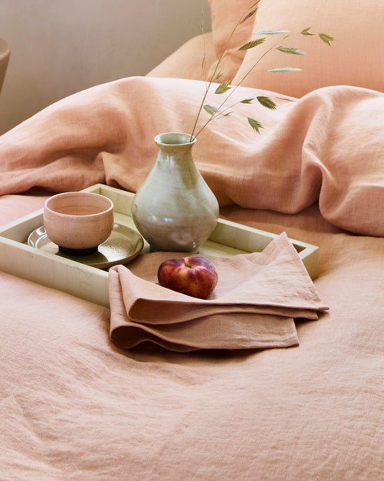 MagicLinen | Linen Tea Towels in Peach