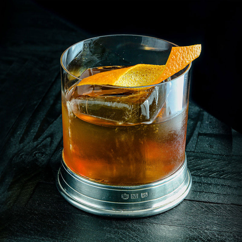 Match | Double Old Fashioned Glass, Pewter Base