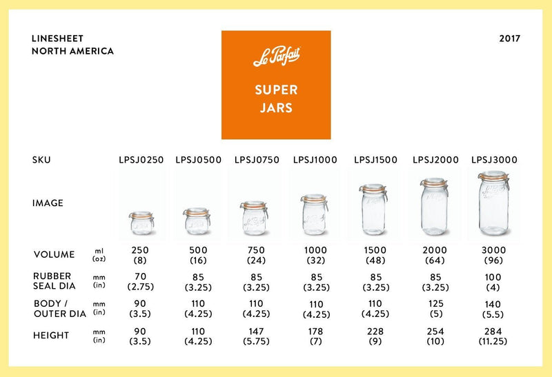 Le Parfait | Super Jars, 750ml (24 oz)
