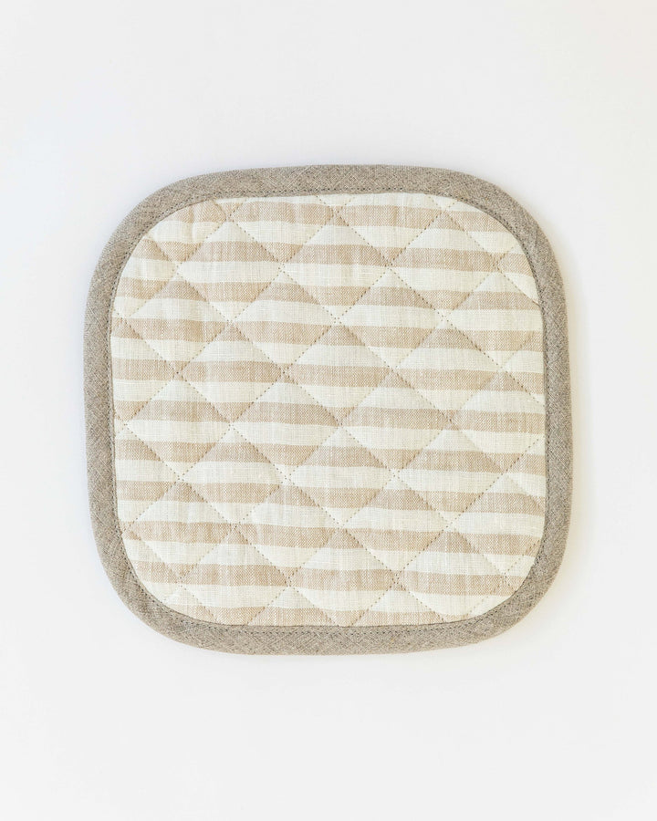MagicLinen | Linen pot-holder in various colors: Striped in natural