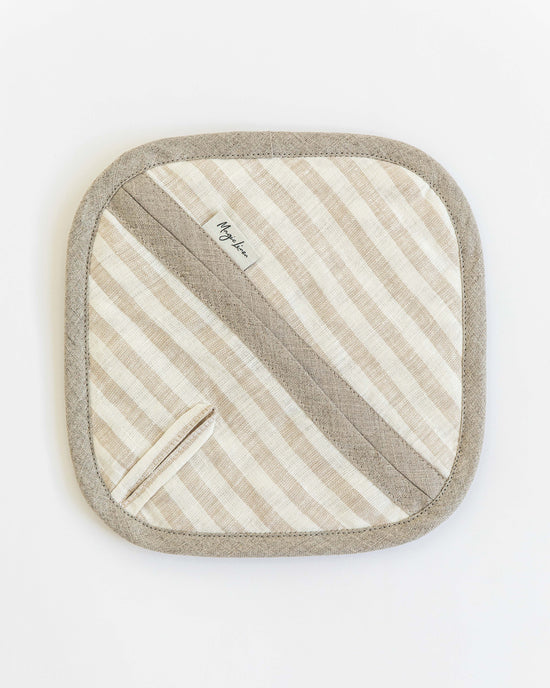 MagicLinen | Linen pot-holder in various colors: Striped in natural