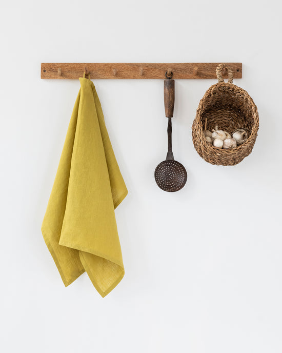 MagicLinen | Linen Tea Towels in Moss Yellow