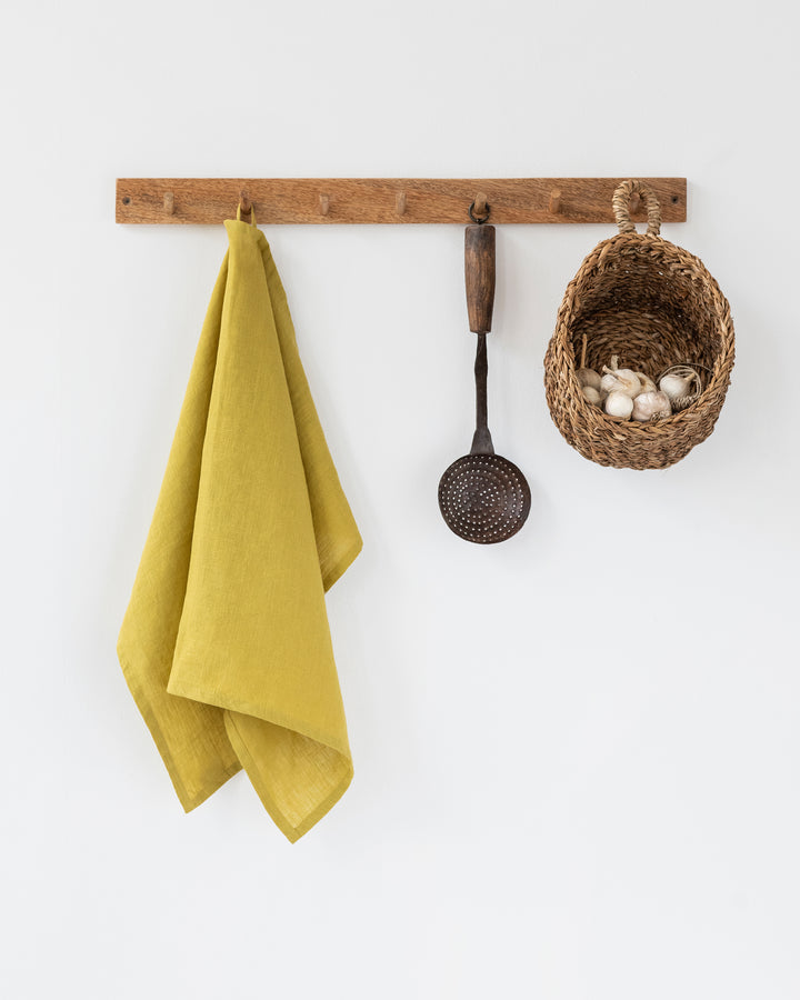 MagicLinen | Linen Tea Towels in Moss Yellow