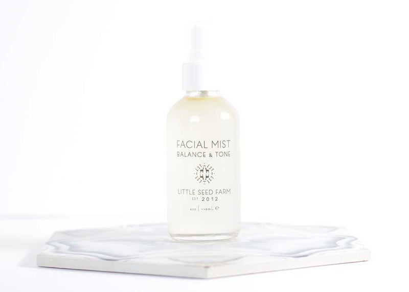 Little Seed Farm | Facial Mist & Toner bottle, designed for pH balance and pore refinement, featuring organic aloe juice and herbal extracts for all skin types.